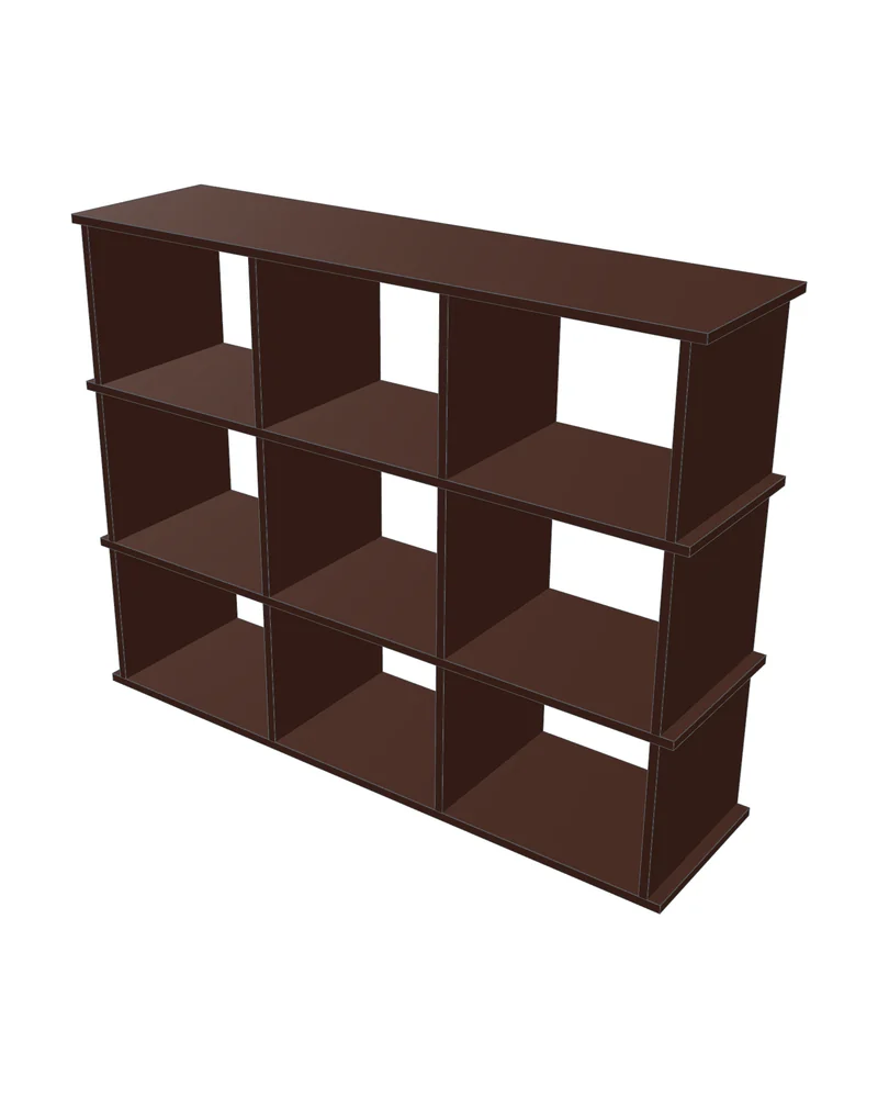 3D model of the 3×3 cube storage shelf plan in Fabivo