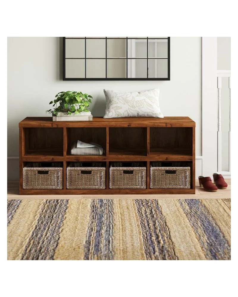 Photo of an entryway storage bench