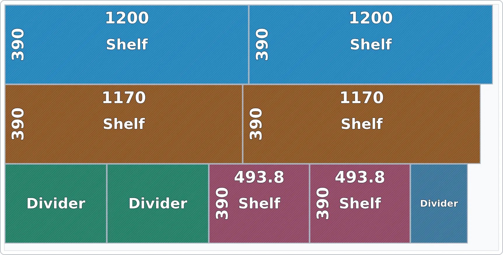 Cutting plan for the stepped TV stand on a 2440 × 1220 mm sheet