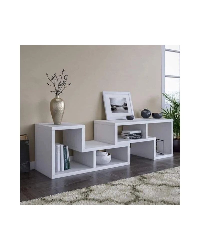 Foto de un mueble de TV escalonado